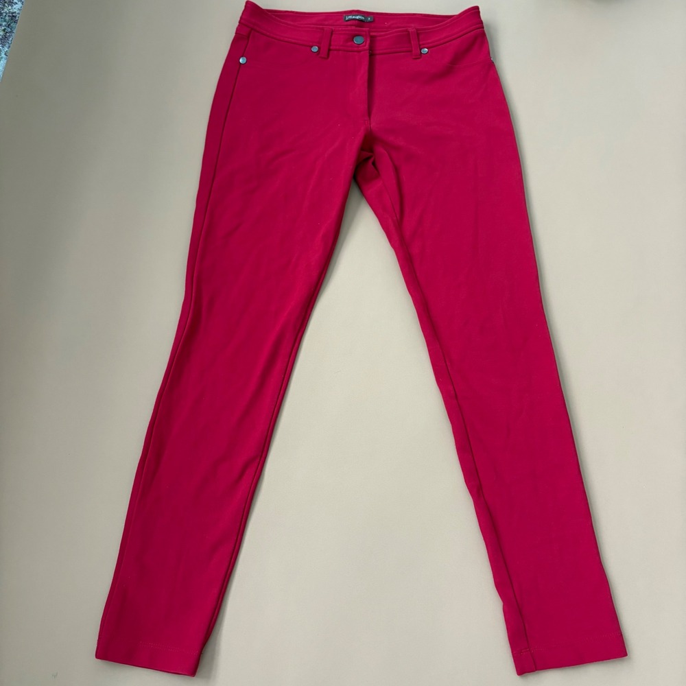 J McLaughlin Women Becca Leggings Pants 2 Skinny Red Stretch Quiet Luxury